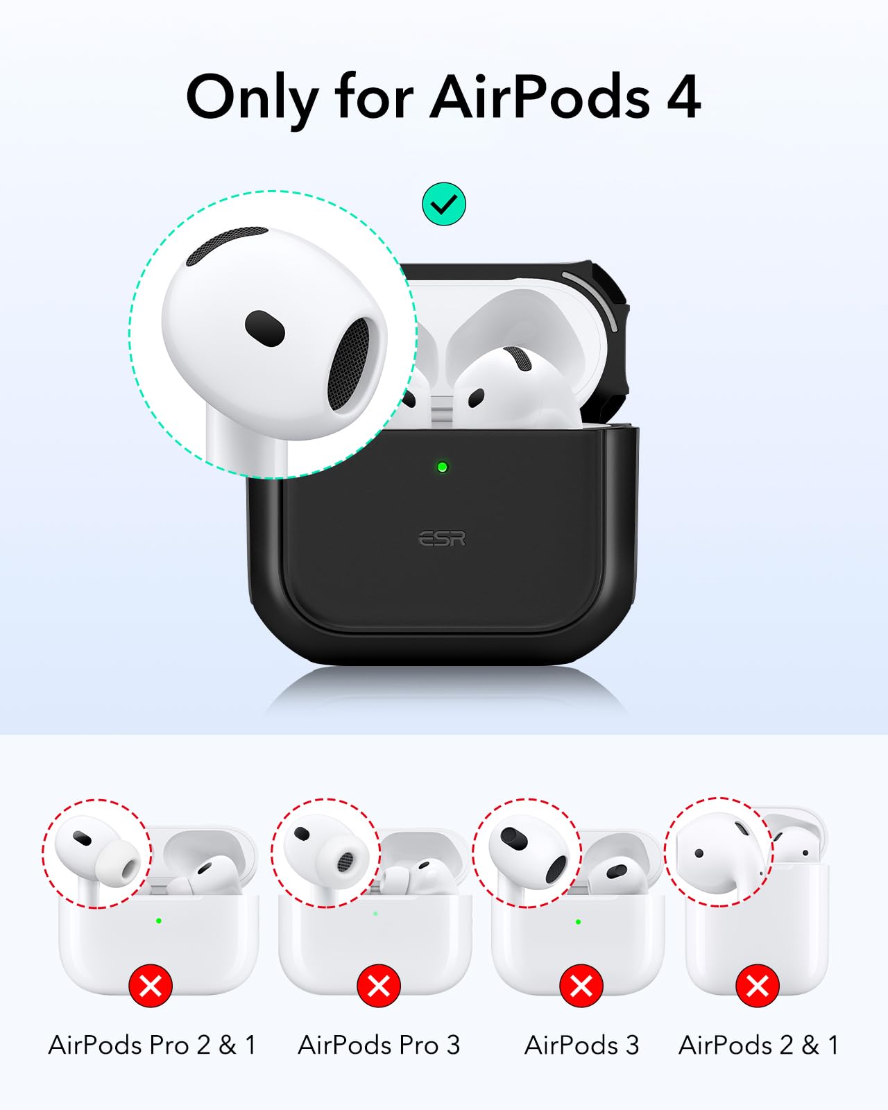 Amazon.com: ESR for AirPods 4 Case, Compatible with AirPods 4th